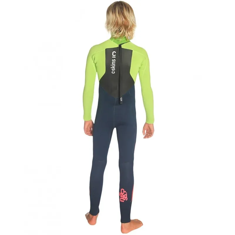 C-Skins Legend 4:3 Junior GBS Back Zip Full Wetsuit Blue/Lime-1